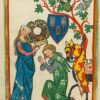 Kneeling Knight. Codex Manesse (c. 1340)